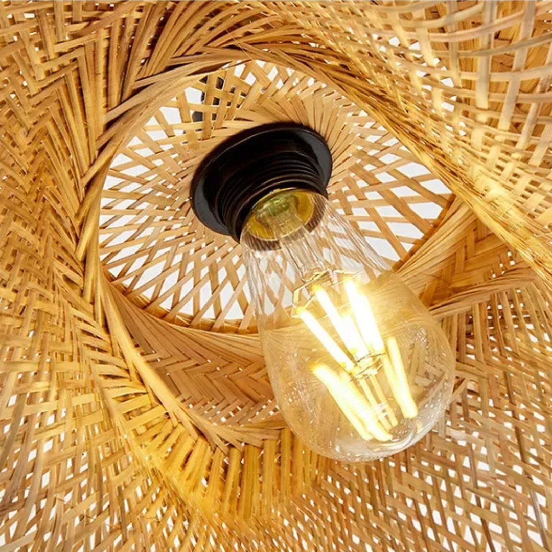 BølgeFlet Bambus Loftslampe