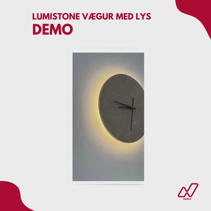 LumiStone Vægur med Lys